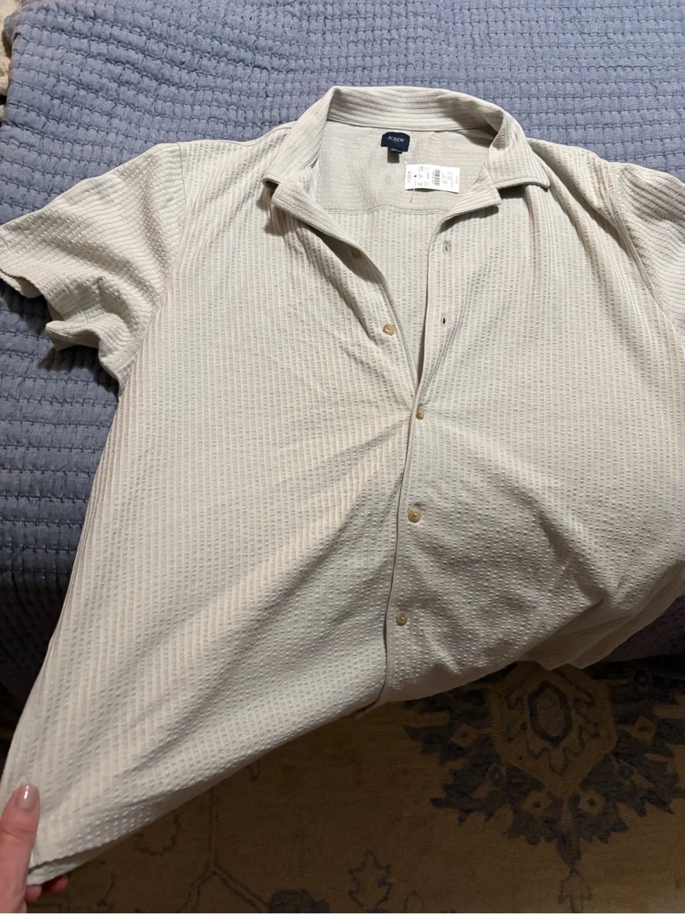 J. Crew Off-White Textured Button-Down Shirt